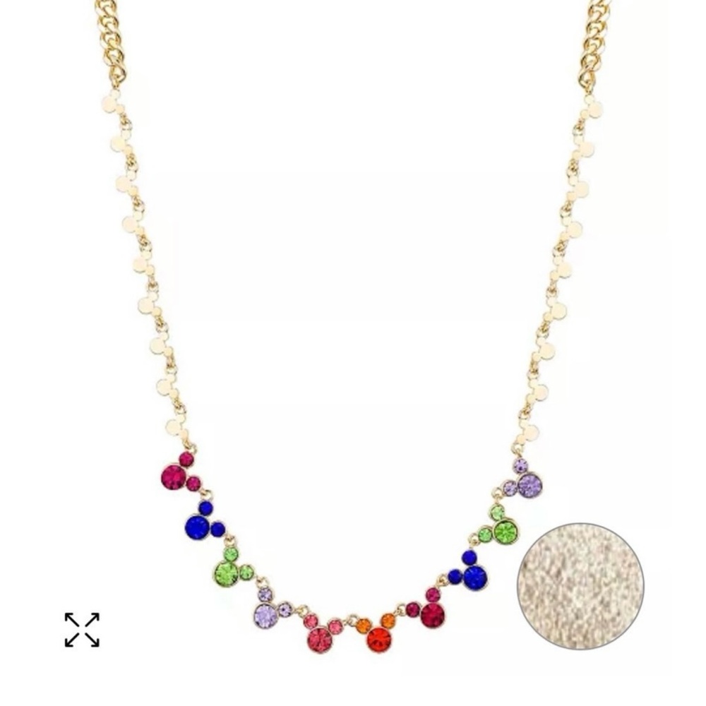 NEW Disney Mickey Multicolor Gemstone Necklace